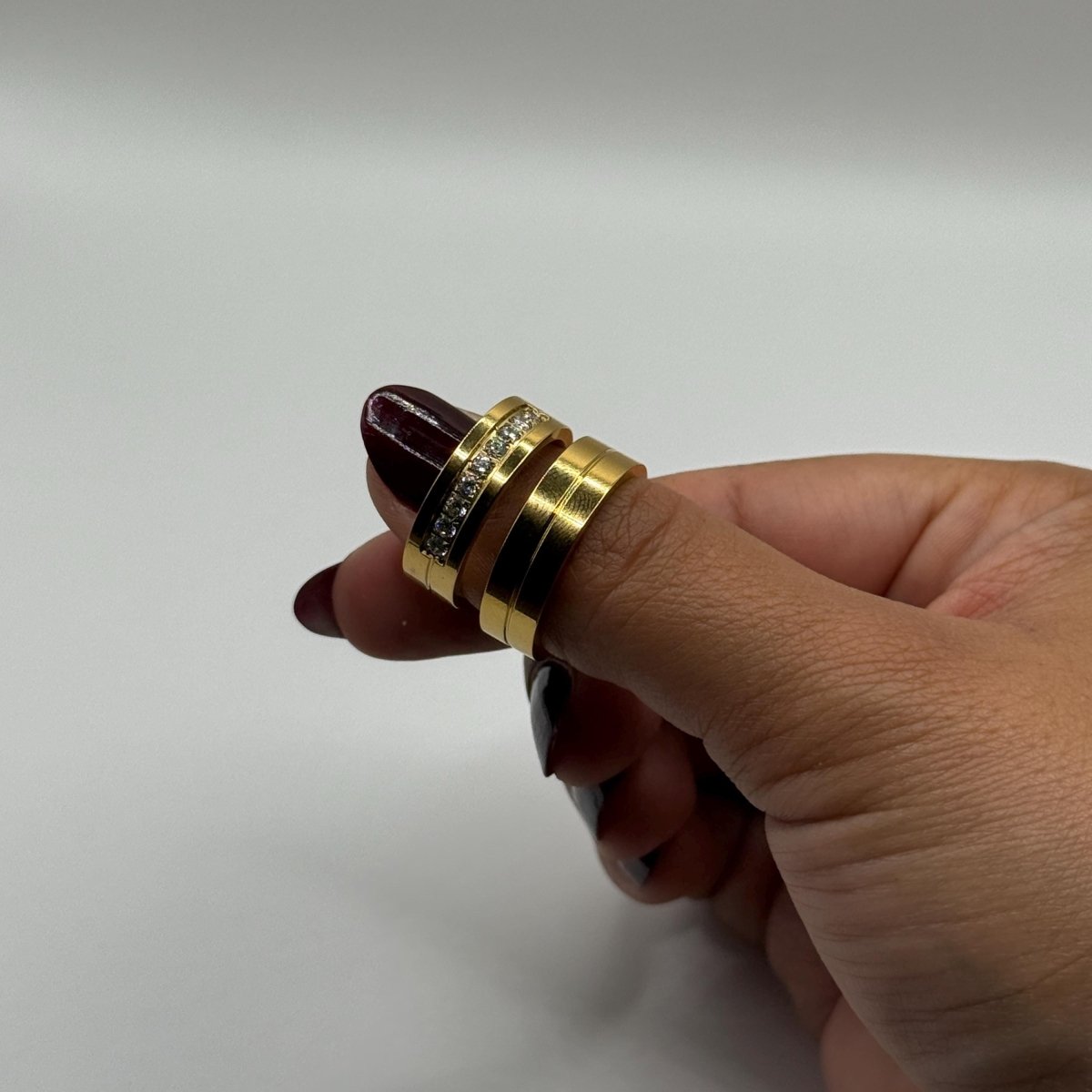 Stainless Steel Ring – Gold Couple Design | “Solare” - CouplesPicks