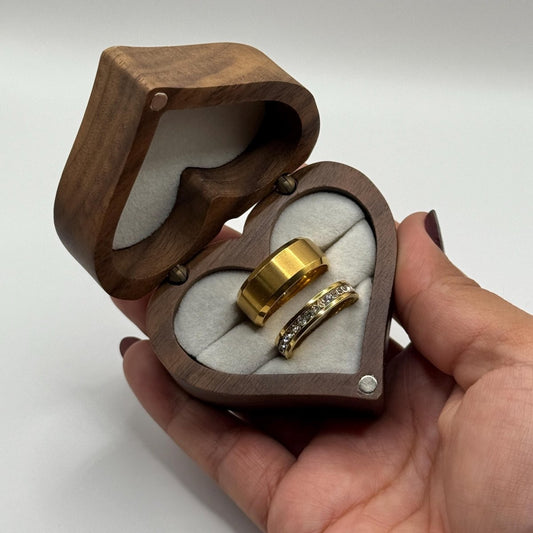 Stainless Steel Ring Gold Harmony Design | “Aurivian - CouplesPicks