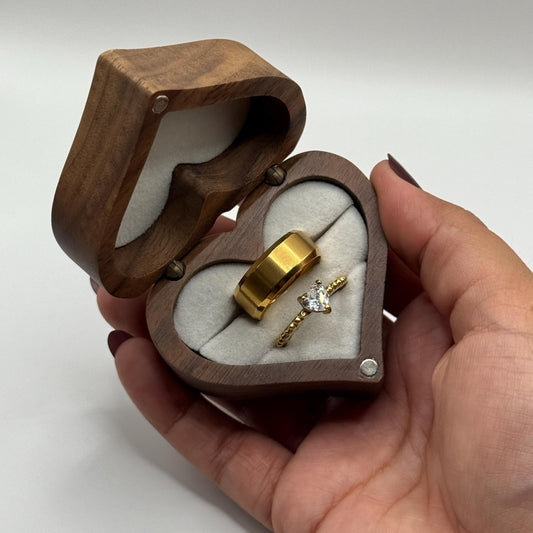 Stainless Steel Ring Gold Harmony Design | “Elarion - CouplesPicks