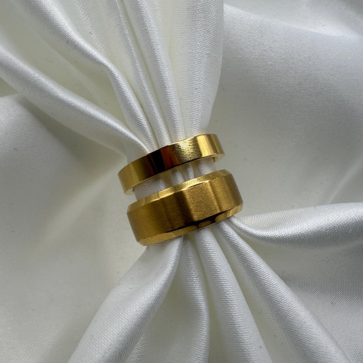 Stainless Steel Ring Gold Noble Design | “Orlion - CouplesPicks
