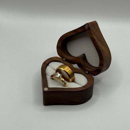 Stainless Steel Ring Gold Regal Design | “Coravelle - CouplesPicks