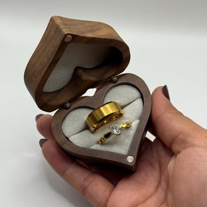 Stainless Steel Ring Gold Regal Design | “Coravelle - CouplesPicks