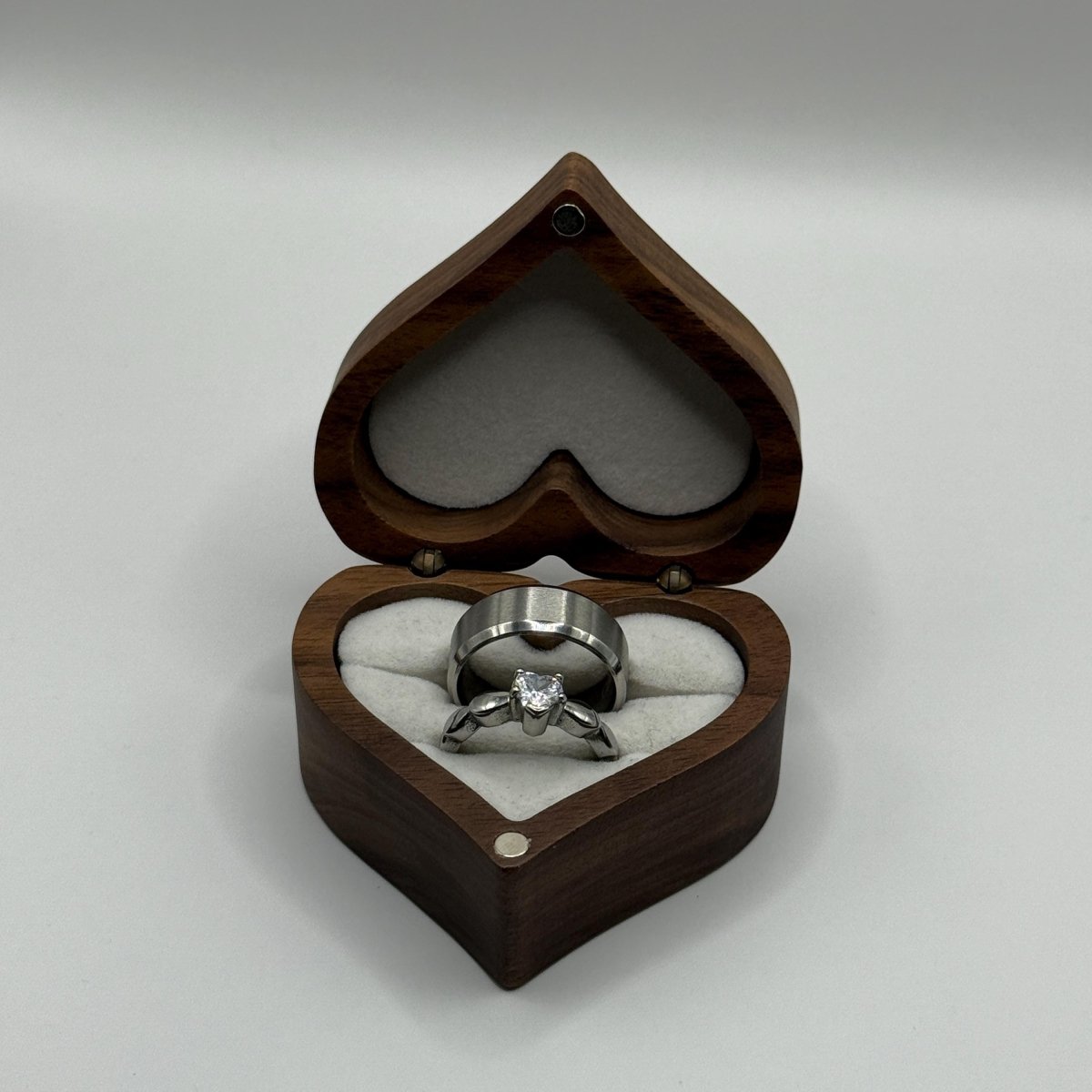 Stainless Steel Ring Matching Couple Design with Zirconia | “Elvarya - CouplesPicks