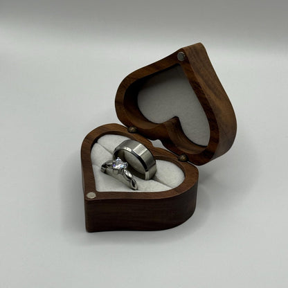 Stainless Steel Ring Matching Couple Design with Zirconia | “Elvarya - CouplesPicks