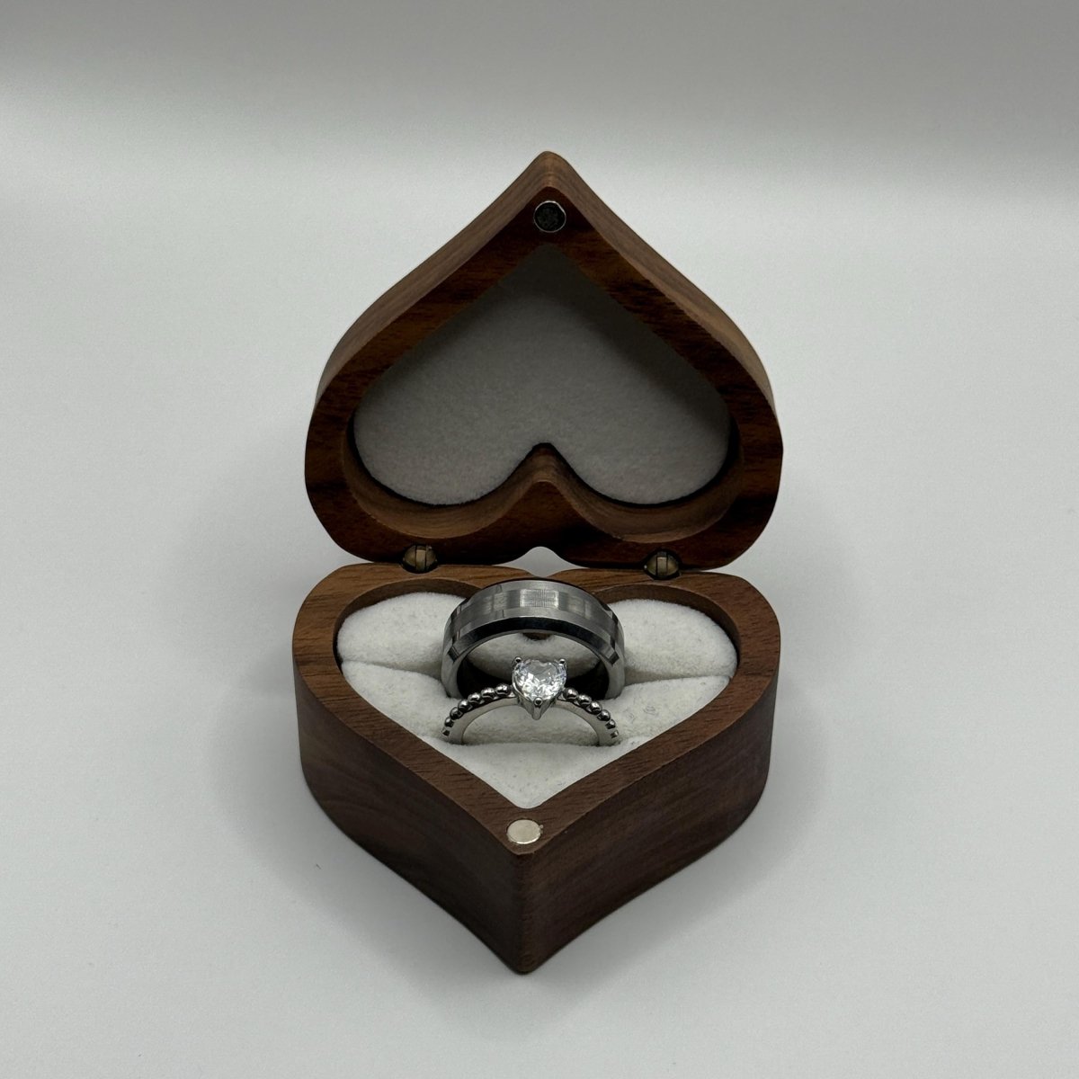 Stainless Steel Ring Matching Couple Design with Zirconia | “Lunyra - CouplesPicks