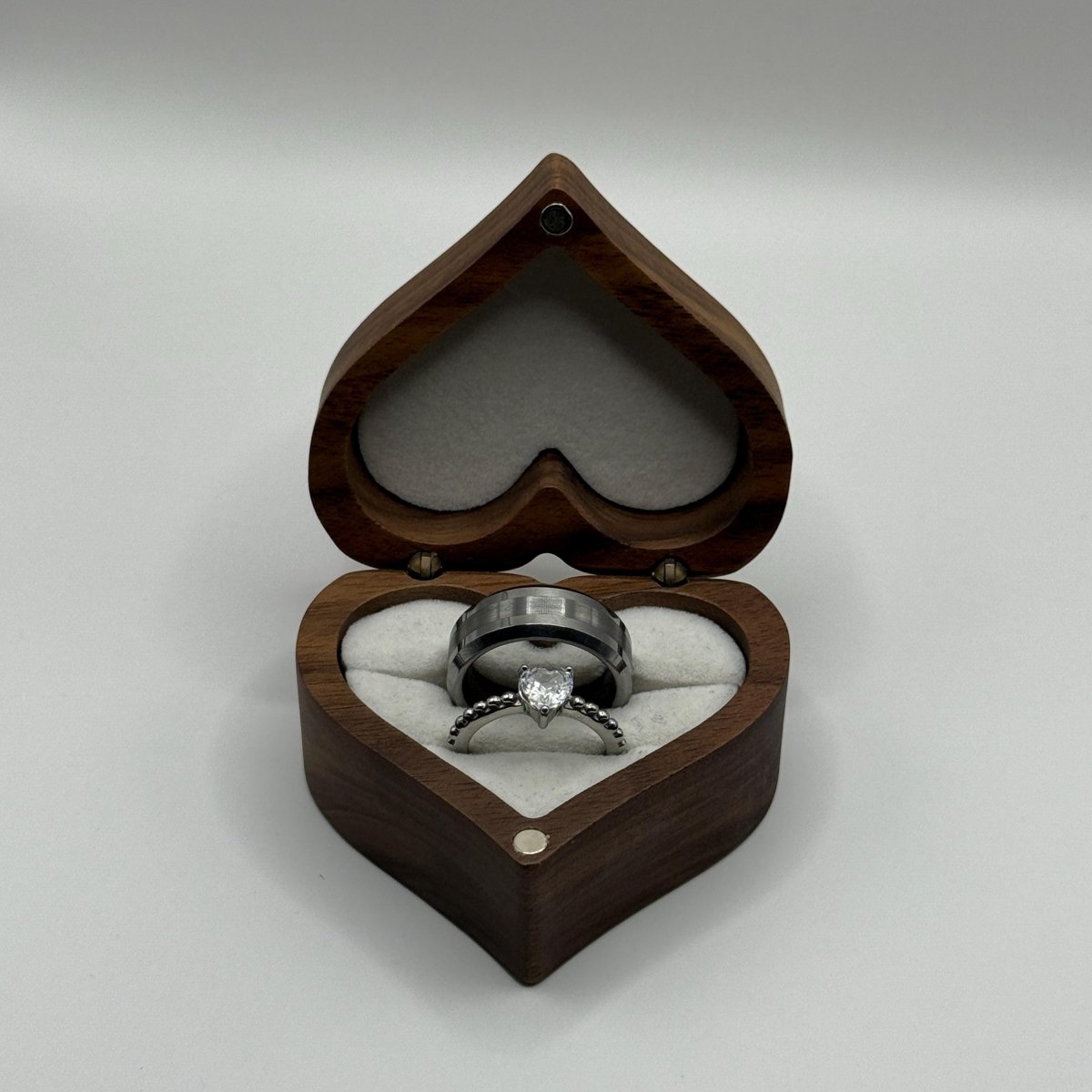 Stainless Steel Ring Matching Couple Design with Zirconia | “Lunyra - CouplesPicks