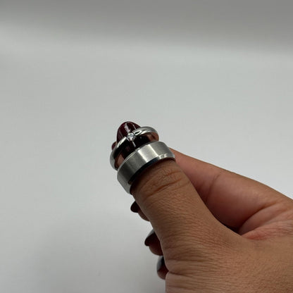 Stainless Steel Ring Matching Couple Design with Zirconia | “Orravyn - CouplesPicks