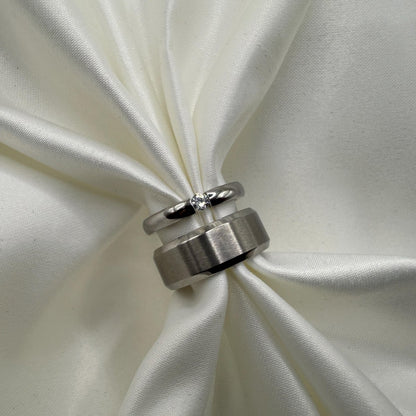 Stainless Steel Ring Matching Couple Design with Zirconia | “Orravyn - CouplesPicks