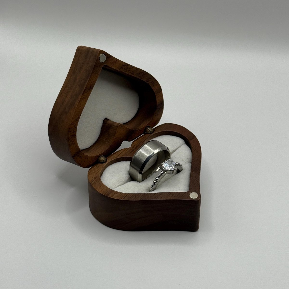 Stainless Steel Ring – Matching Couple Design with Zirconia | “Seraphis” - CouplesPicks