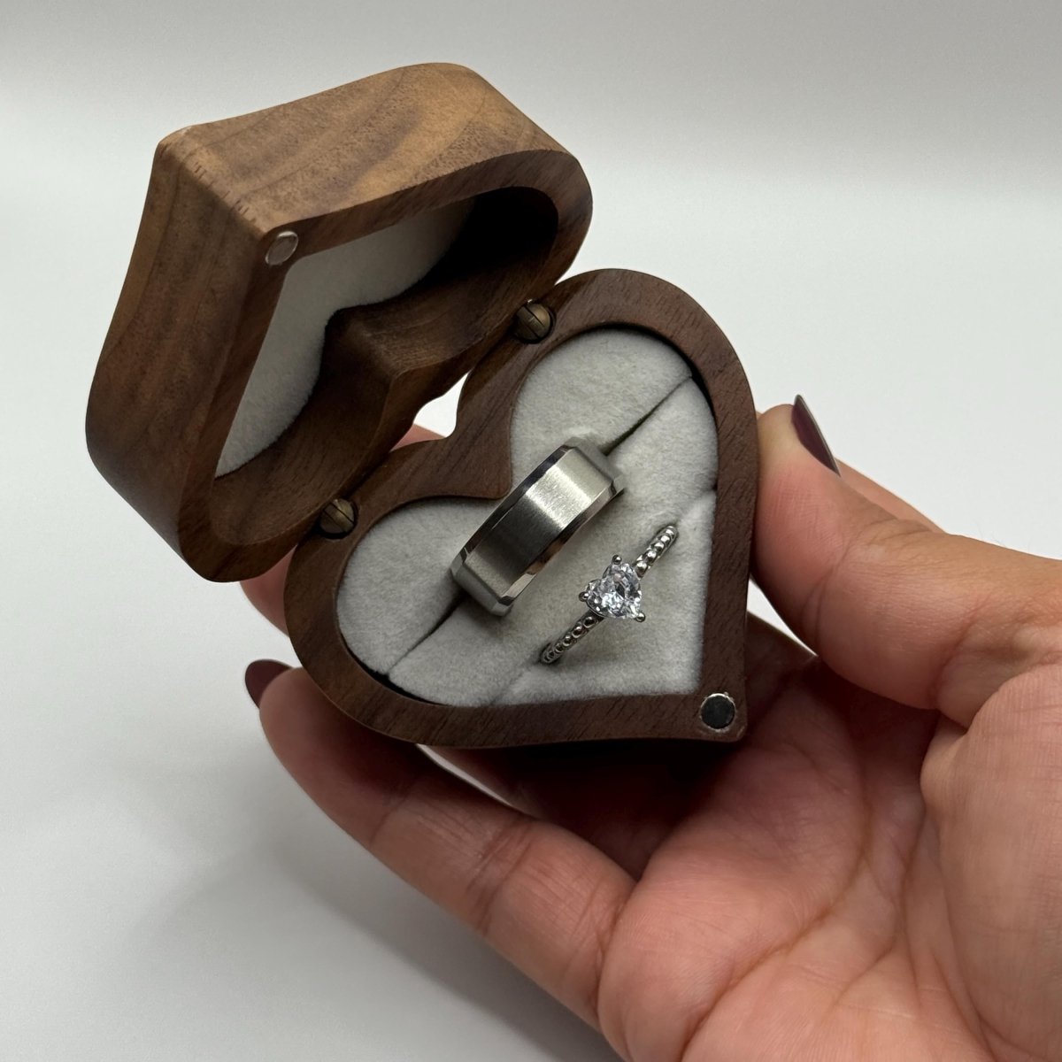 Stainless Steel Ring – Matching Couple Design with Zirconia | “Seraphis” - CouplesPicks