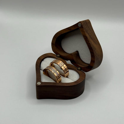 Stainless Steel Ring Rose Gold Couple Design | “Aurionne - CouplesPicks