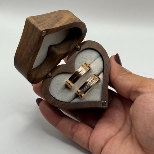 Stainless Steel Ring Rose Gold Couple Design | “Aurionne - CouplesPicks