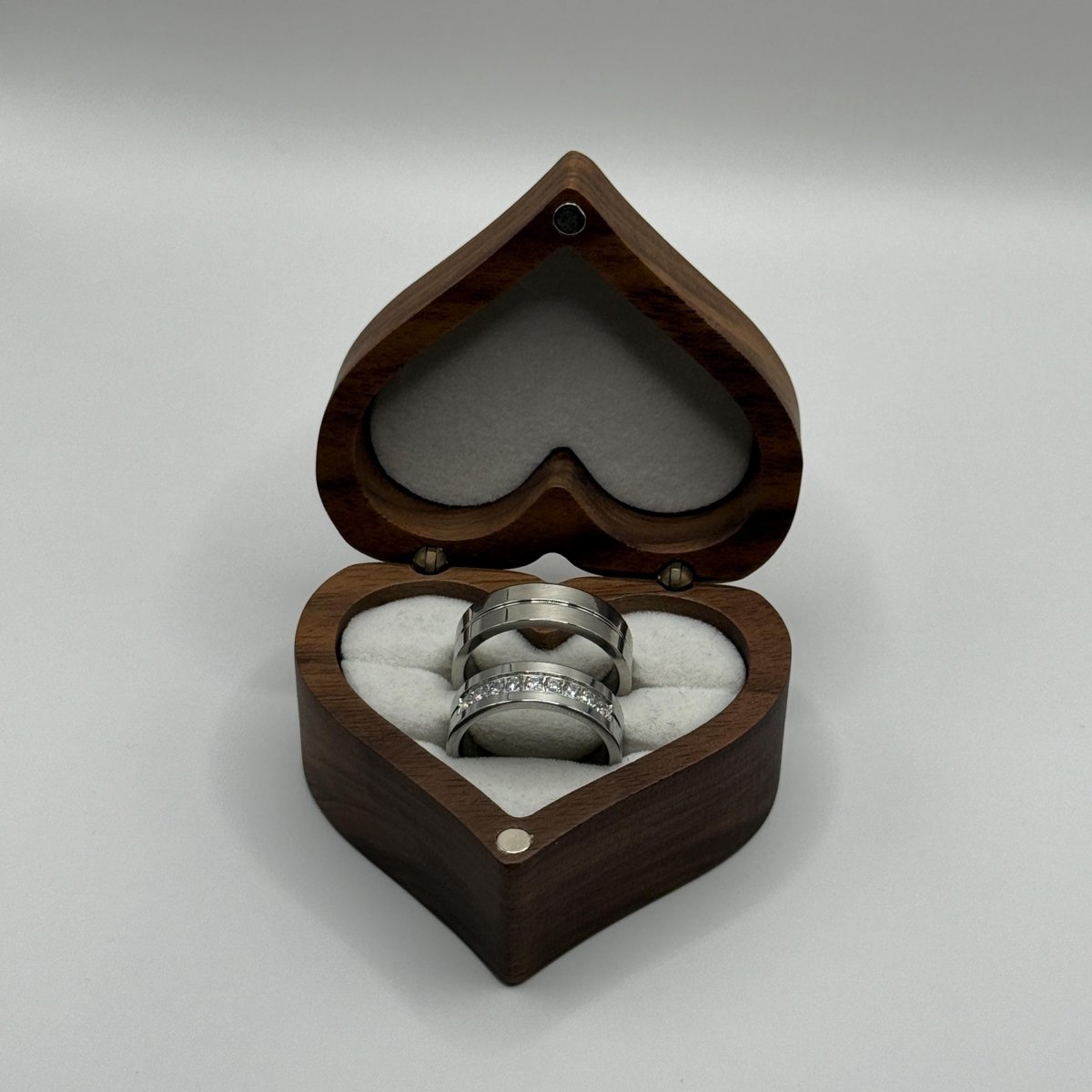 Stainless Steel Ring Silver Couple Design | “Lumare - CouplesPicks