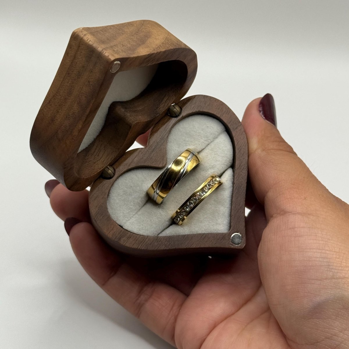 Stainless Steel Ring Silver & Gold Balance Design | “Eclipse - CouplesPicks