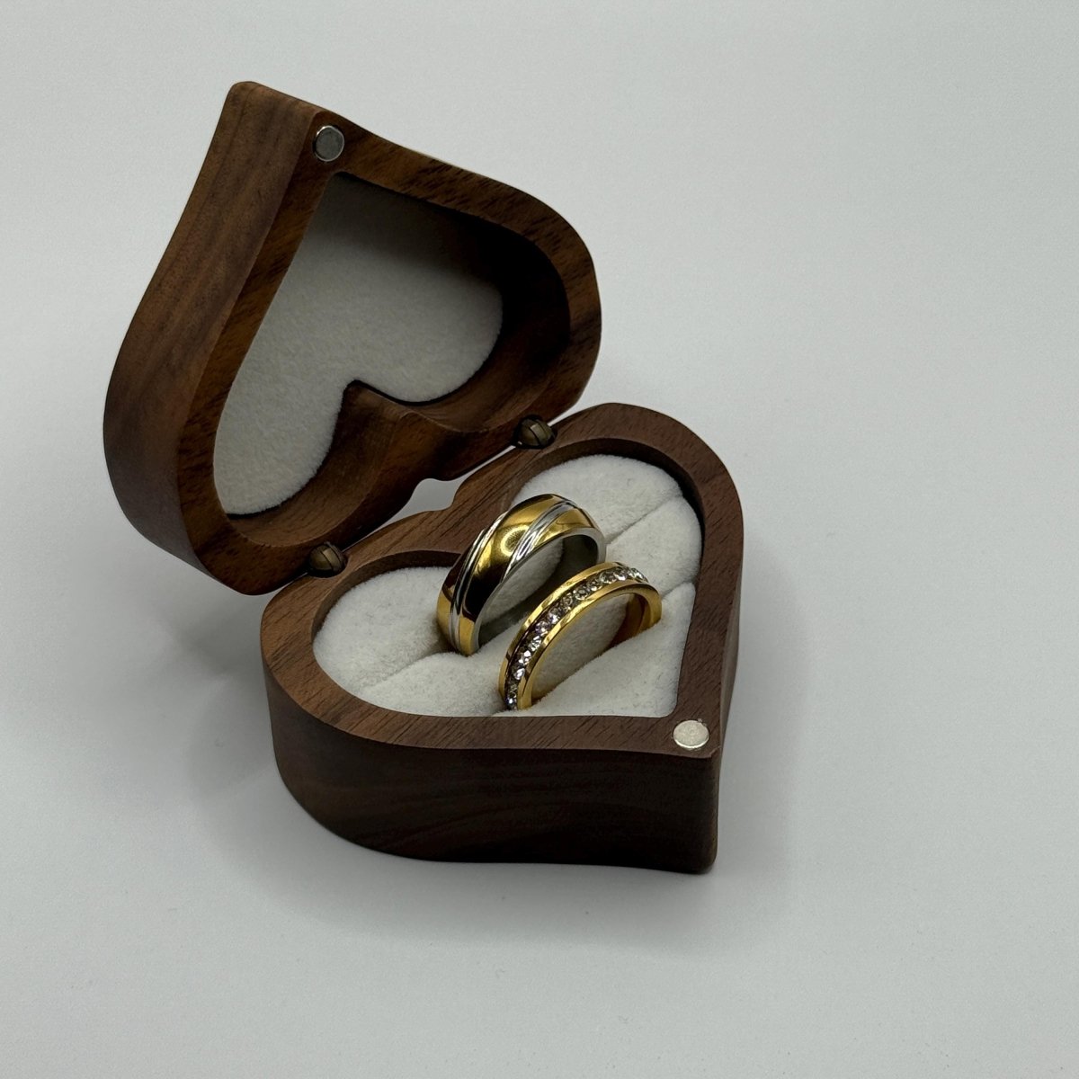 Stainless Steel Ring Silver & Gold Balance Design | “Eclipse - CouplesPicks