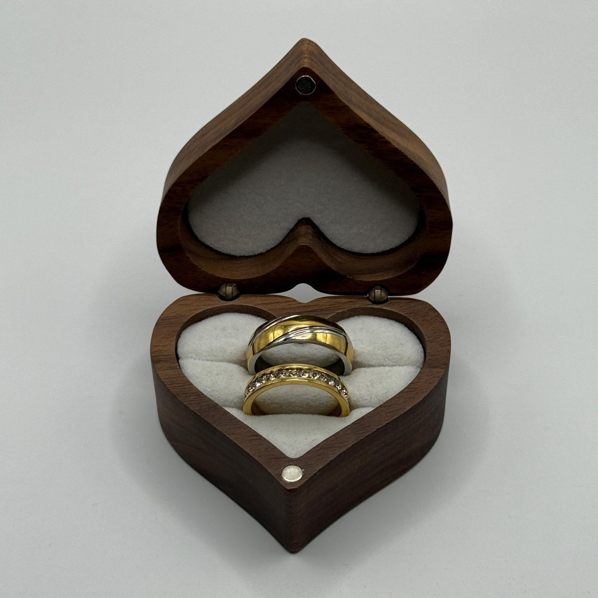 Stainless Steel Ring Silver & Gold Balance Design | “Eclipse - CouplesPicks