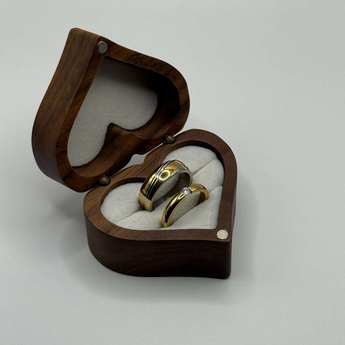 Stainless Steel Ring – Silver & Gold Contrast Design | “Vaelith” - CouplesPicks