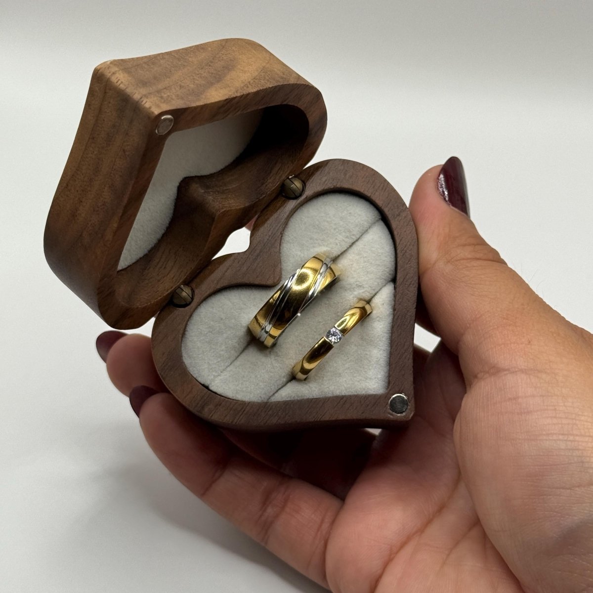 Stainless Steel Ring – Silver & Gold Contrast Design | “Vaelith” - CouplesPicks