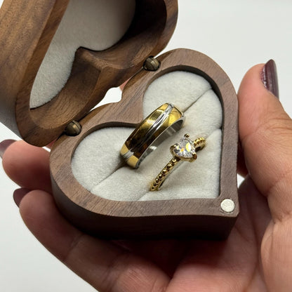 Stainless Steel Ring Silver & Gold Dual - Tone Design | “Auravale - CouplesPicks