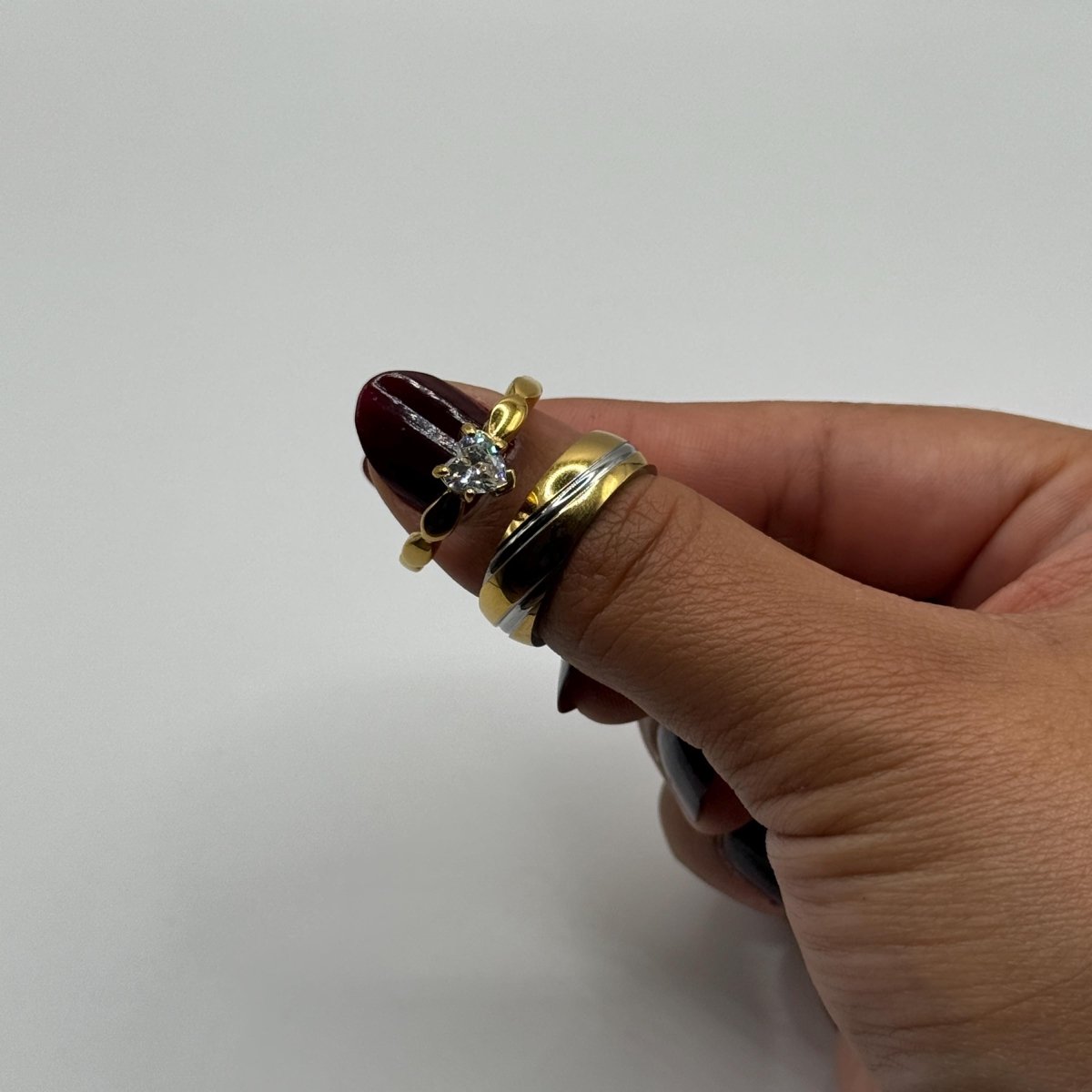 Stainless Steel Ring Silver & Gold Radiance Design | “Solmyra - CouplesPicks