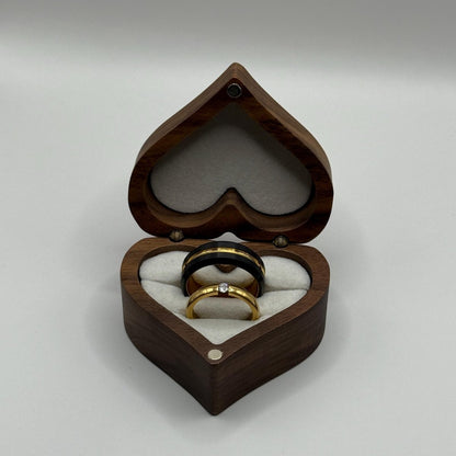 Tungsten and Stainless Steel Ring Gold & Black Matching Couple Design with Zirconia | “Aurenyx - CouplesPicks