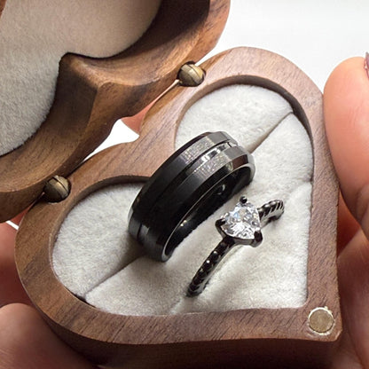 Tungsten Carbide Ring Black Midnight Design | “Noctyra - CouplesPicks