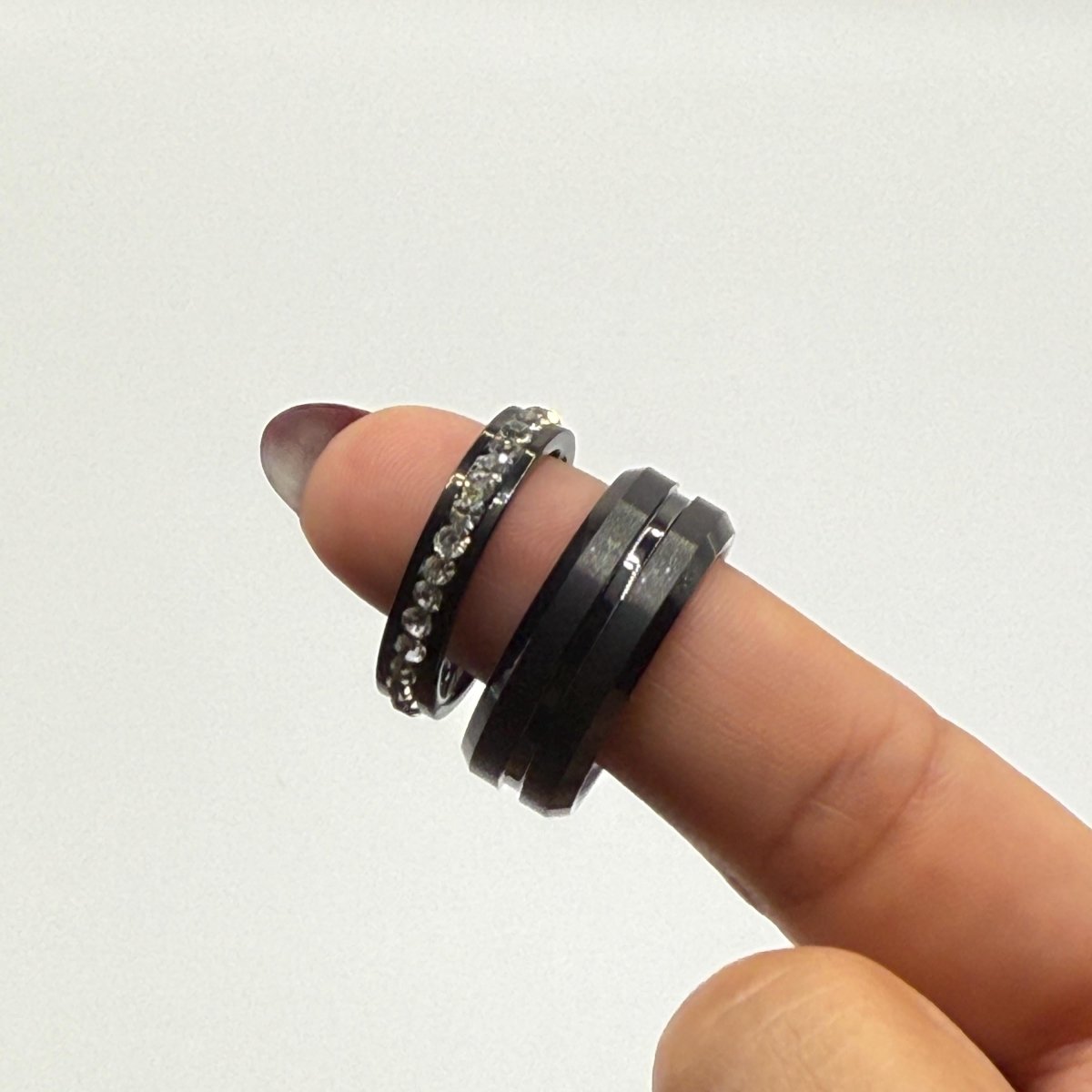 Tungsten Carbide Ring – Black Radiant Design | “Cindrelle” - CouplesPicks