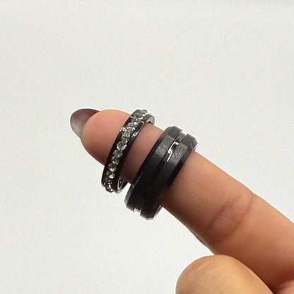 Tungsten Carbide Ring – Black Radiant Design | “Cindrelle” - CouplesPicks