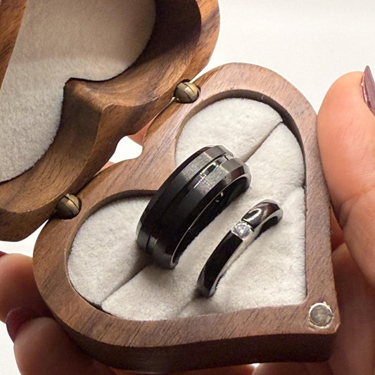 Tungsten Carbide Ring Black Timeless Design | “Ebonora - CouplesPicks