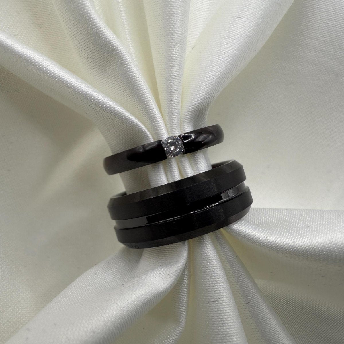 Tungsten Carbide Ring – Black Timeless Design | “Ebonora” - CouplesPicks