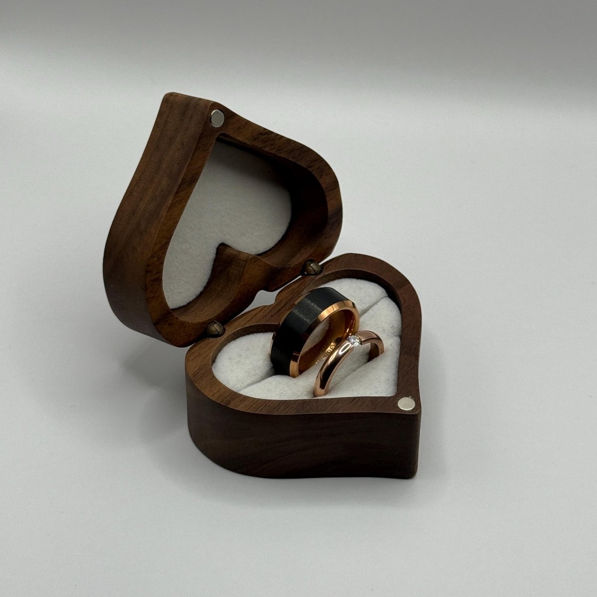 Tungsten Carbide Ring Rose Gold & Black Couple Design | “Eclipsera - CouplesPicks