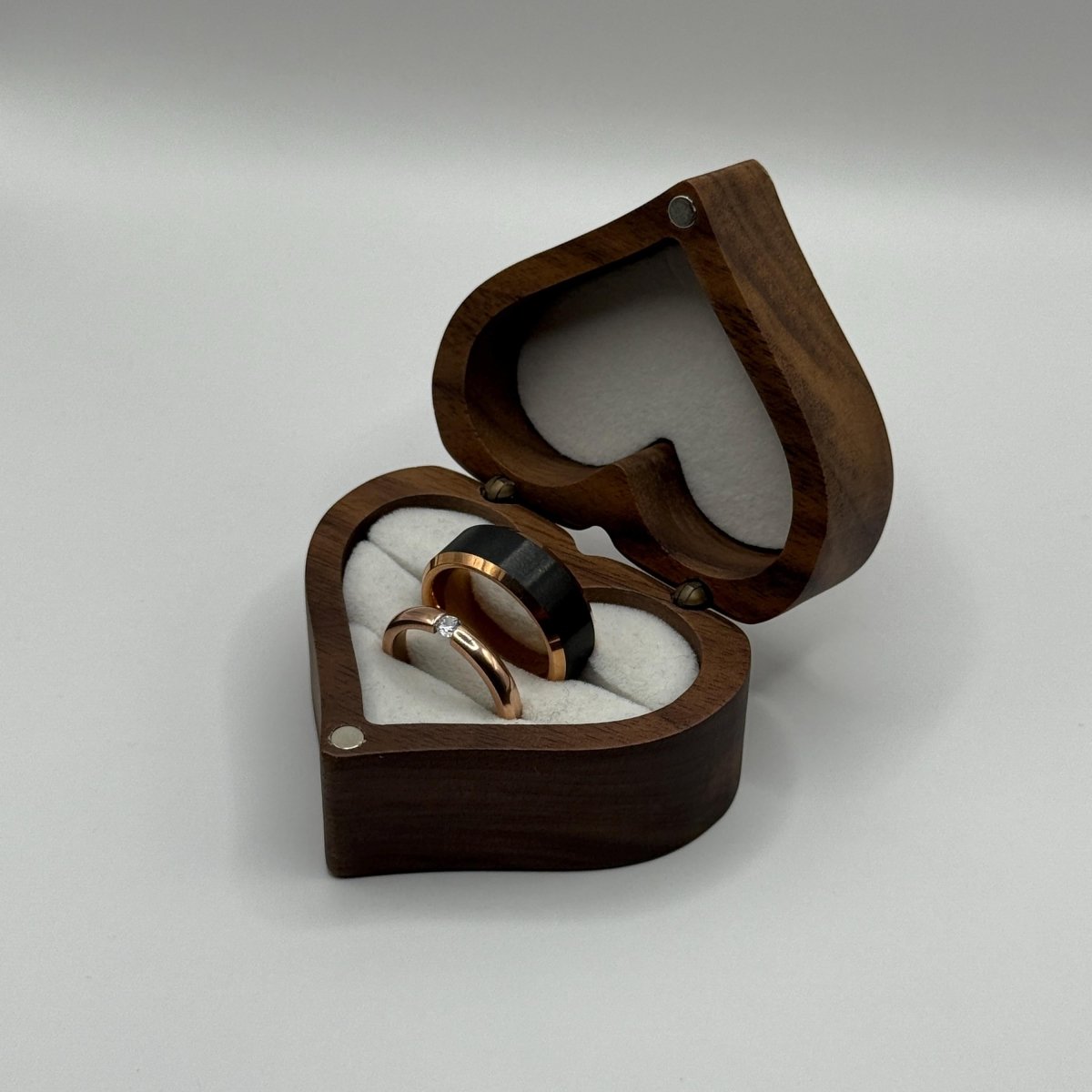 Tungsten Carbide Ring Rose Gold & Black Couple Design | “Eclipsera - CouplesPicks