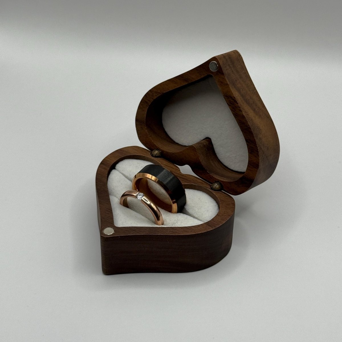 Tungsten Carbide Ring Rose Gold & Black Couple Design | “Eclipsera - CouplesPicks