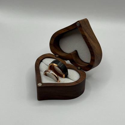 Tungsten Carbide Ring Rose Gold & Black Couple Design | “Eclipsera - CouplesPicks