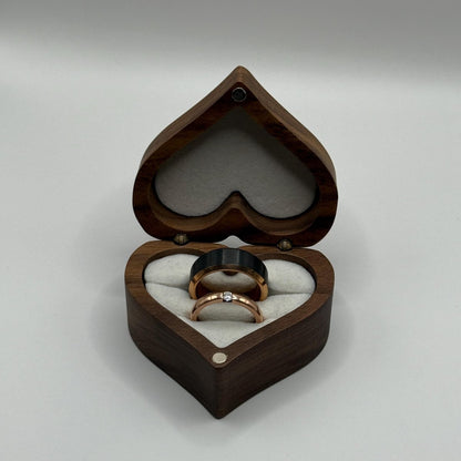 Tungsten Carbide Ring Rose Gold & Black Couple Design | “Eclipsera - CouplesPicks