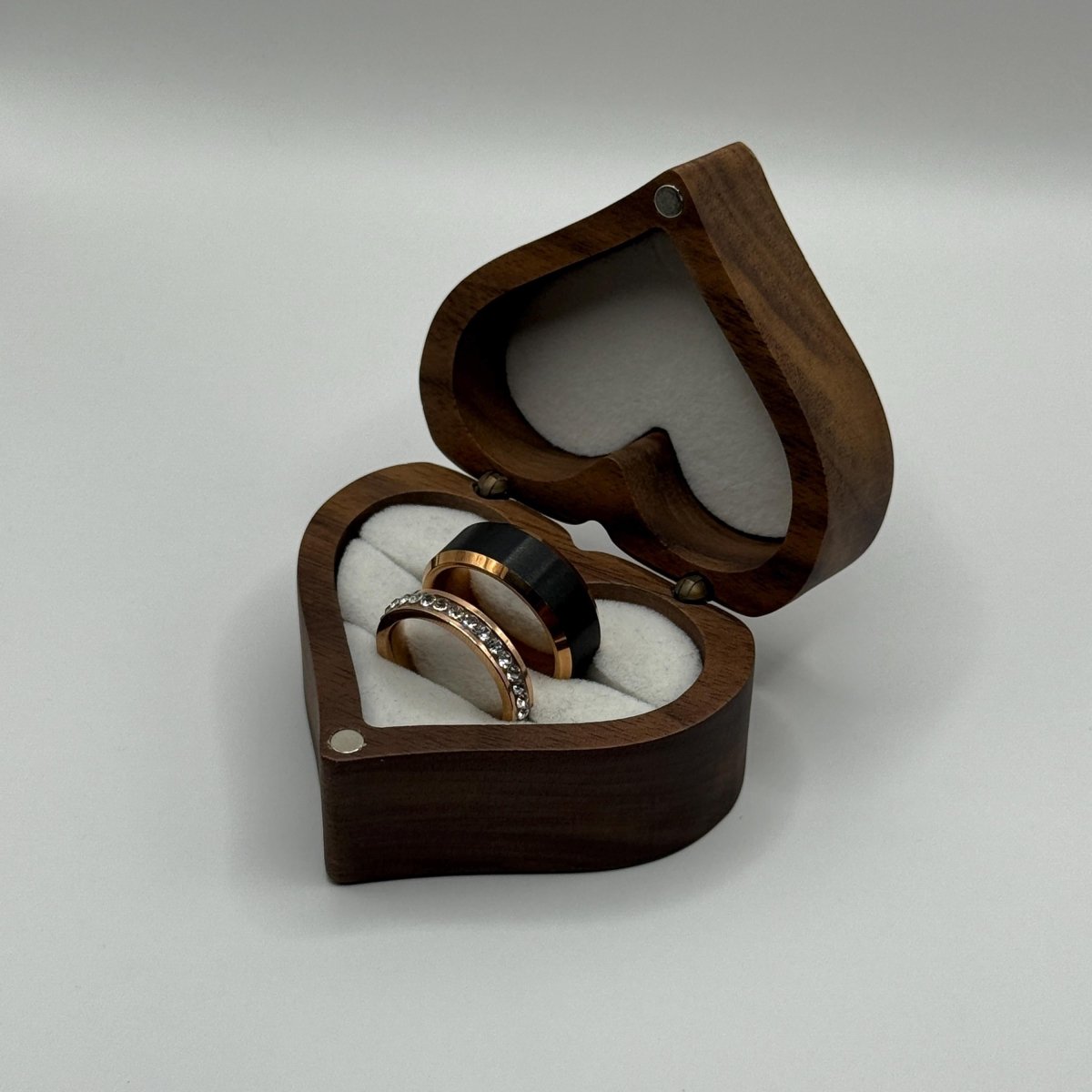 Tungsten Carbide Ring Rose Gold & Black Couple Design | “Noctare - CouplesPicks
