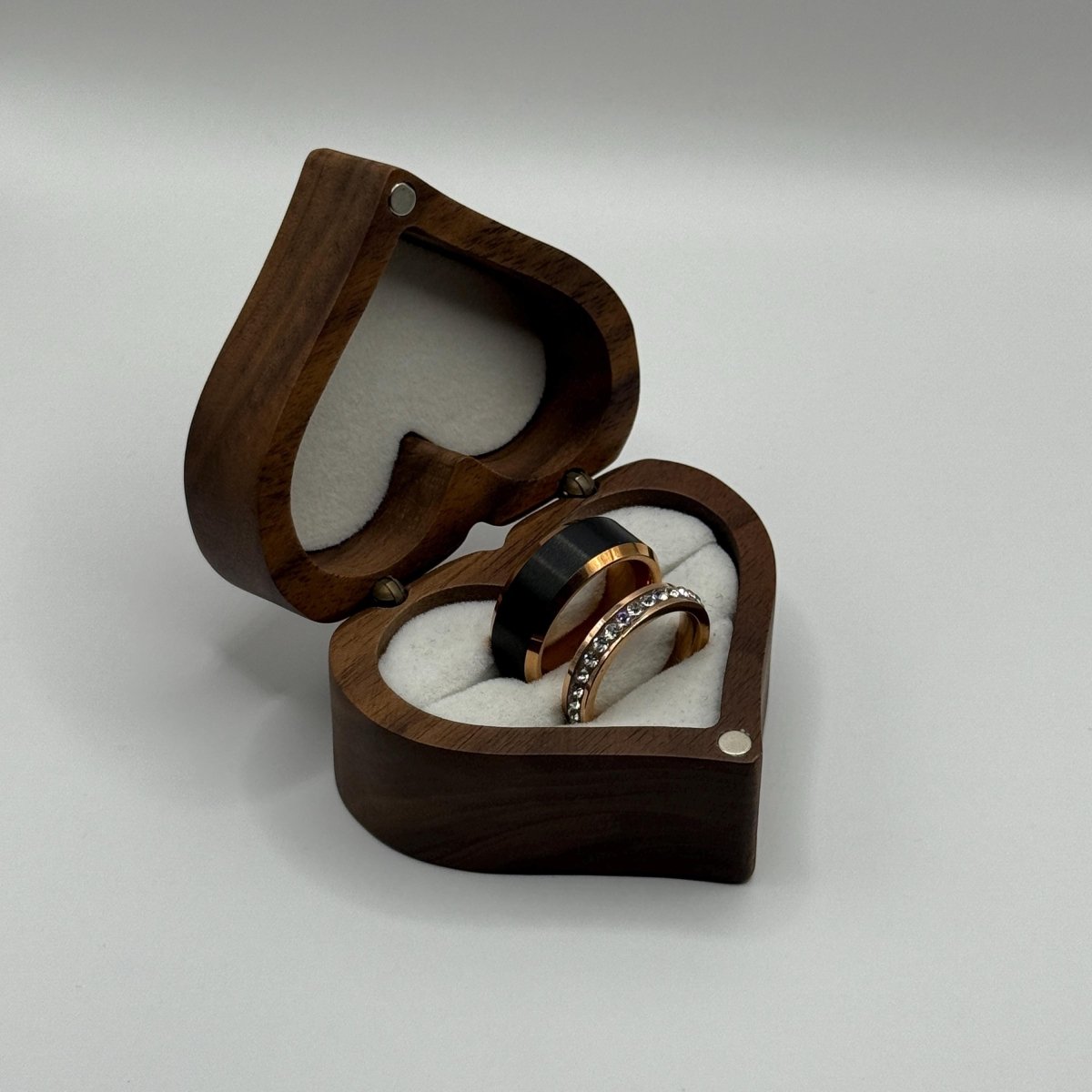 Tungsten Carbide Ring Rose Gold & Black Couple Design | “Noctare - CouplesPicks