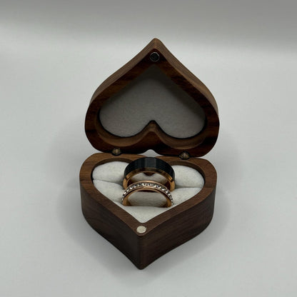 Tungsten Carbide Ring Rose Gold & Black Couple Design | “Noctare - CouplesPicks
