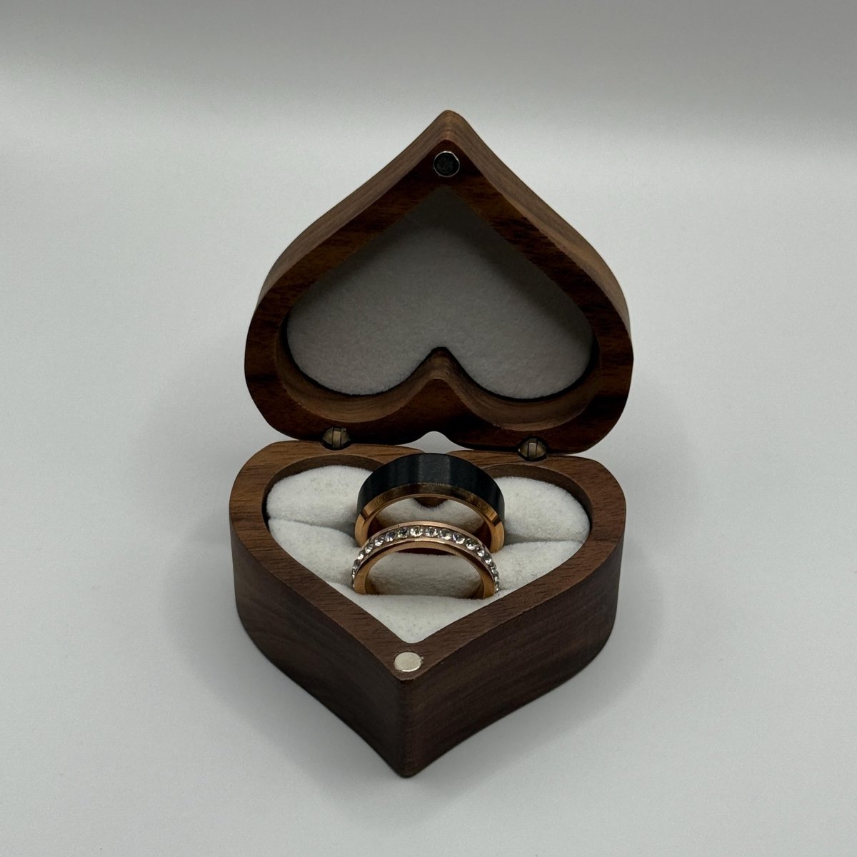 Tungsten Carbide Ring Rose Gold & Black Couple Design | “Noctare - CouplesPicks