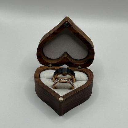Tungsten Carbide Ring Rose Gold & Black Couple Design | “Noctare - CouplesPicks
