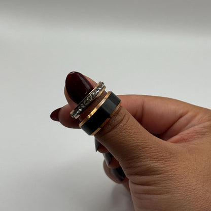 Tungsten Carbide Ring Rose Gold & Black Couple Design | “Noctare - CouplesPicks
