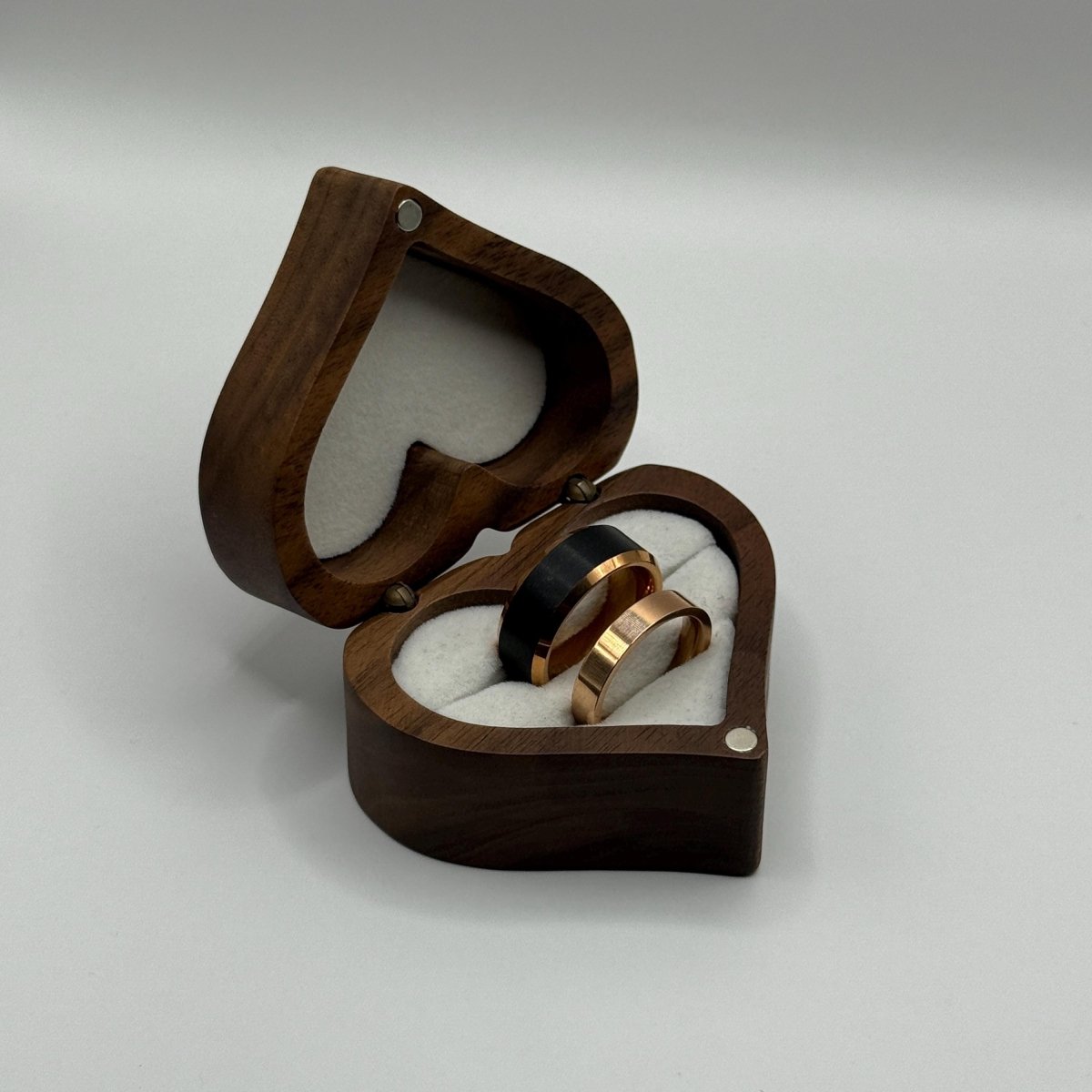 Tungsten Carbide Ring Rose Gold & Black Couple Design | “Obsidara - CouplesPicks