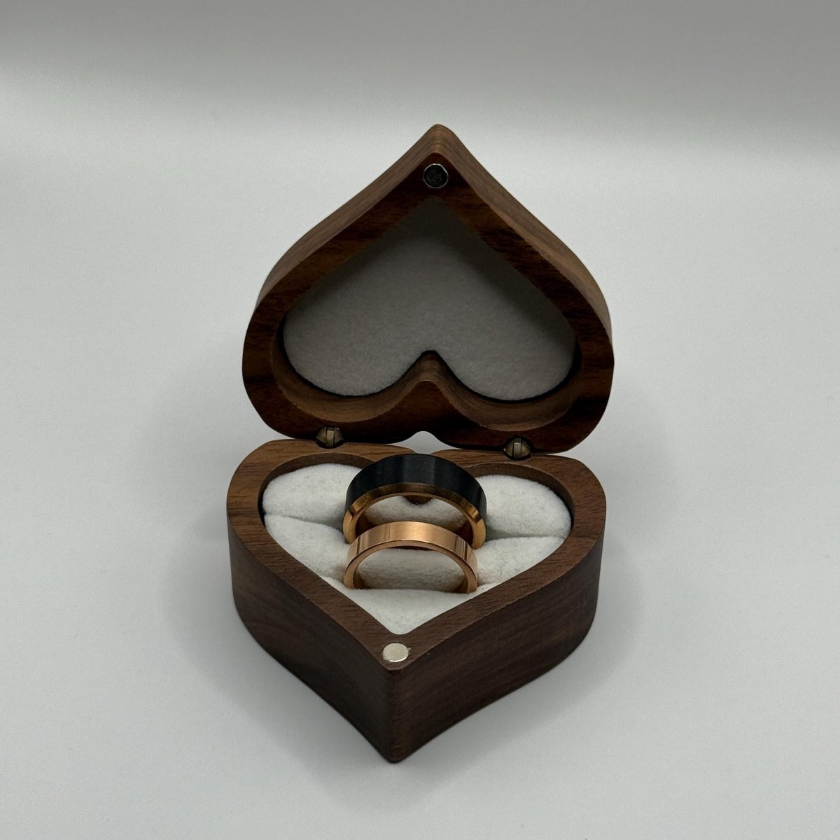 Tungsten Carbide Ring – Rose Gold & Black Couple Design | “Obsidara” - CouplesPicks
