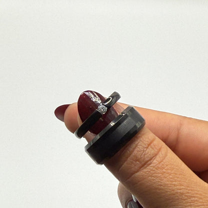Tungsten & Stainless Steel Ring Black Design | “Duskara - CouplesPicks