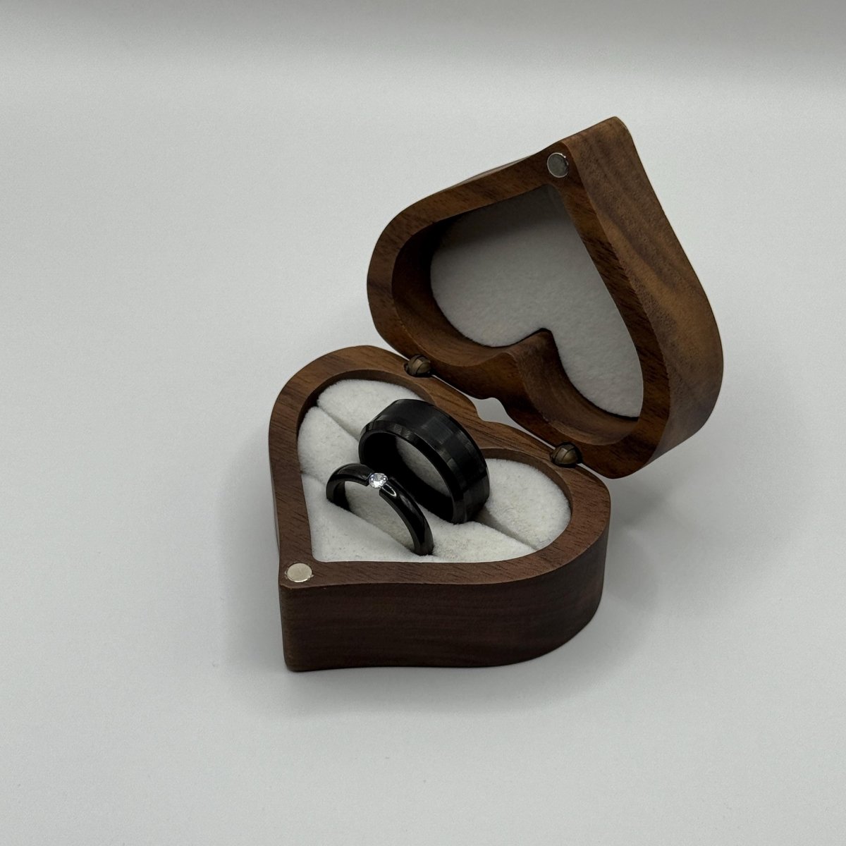 Tungsten & Stainless Steel Ring Black Design | “Duskara - CouplesPicks