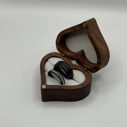 Tungsten & Stainless Steel Ring – Black Design | “Ebonelle” - CouplesPicks