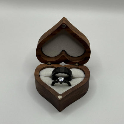 Tungsten & Stainless Steel Ring Black Design | “Nyxara - CouplesPicks