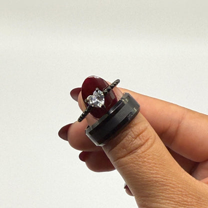 Tungsten & Stainless Steel Ring Black Harmony Design | “Eryndora - CouplesPicks