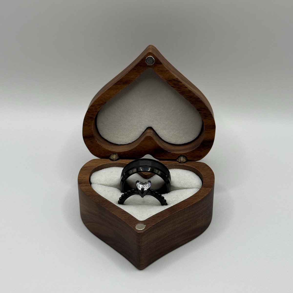 Tungsten & Stainless Steel Ring Black Harmony Design | “Eryndora - CouplesPicks