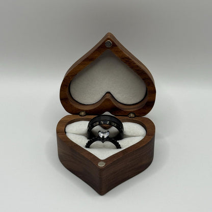 Tungsten & Stainless Steel Ring Black Harmony Design | “Eryndora - CouplesPicks